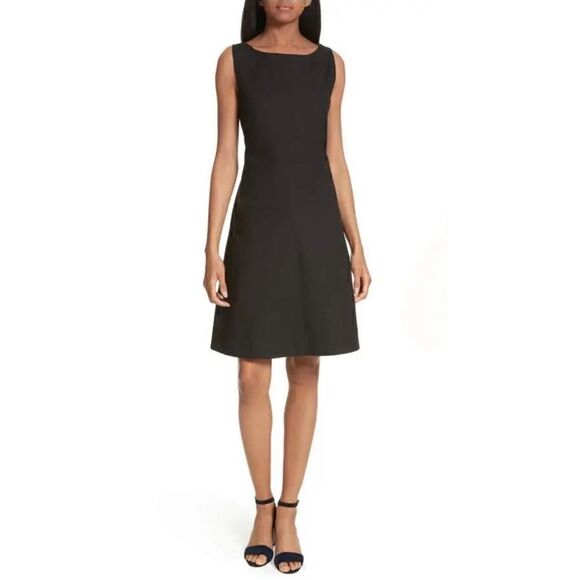 NWT Theory Cicieema Light Poplin Fit & Flare Dress in Black, Size 4 - Picture 8 of 16